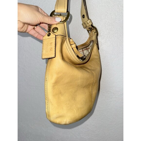 Coach Beige Vintage Bucket Bag K0769-11422 Thick Strap Tan Yellow Y2K - Picture 5 of 9
